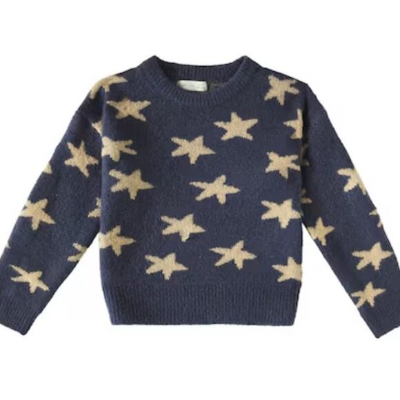 RYLEE + CREW STARS ASPEN LONG SLEEVE SWEATER kids size 8-9 color Indigo NEW NT - Picture 1 of 7